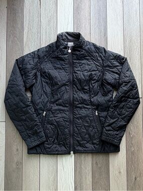 Nike Black Quilted Jacket with Logo Zipper Pull (Women’s)